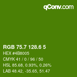 カラーコード: RGB 75.7 128.6 5 | qconv.com
