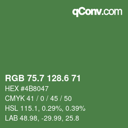 カラーコード: RGB 75.7 128.6 71 | qconv.com