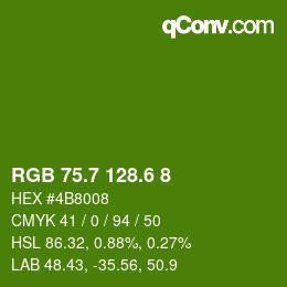 カラーコード: RGB 75.7 128.6 8 | qconv.com