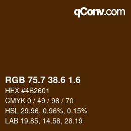 カラーコード: RGB 75.7 38.6 1.6 | qconv.com