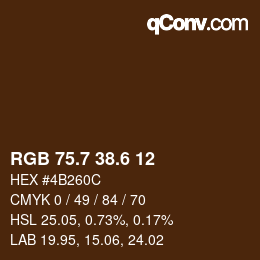 カラーコード: RGB 75.7 38.6 12 | qconv.com