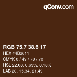 カラーコード: RGB 75.7 38.6 17 | qconv.com