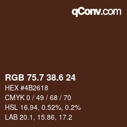 カラーコード: RGB 75.7 38.6 24 | qconv.com