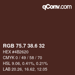 カラーコード: RGB 75.7 38.6 32 | qconv.com