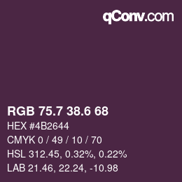 カラーコード: RGB 75.7 38.6 68 | qconv.com