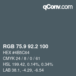 カラーコード: RGB 75.9 92.2 100 | qconv.com