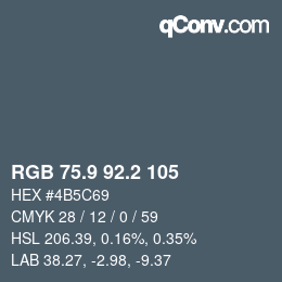 Color code: RGB 75.9 92.2 105 | qconv.com