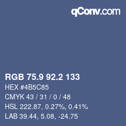 カラーコード: RGB 75.9 92.2 133 | qconv.com