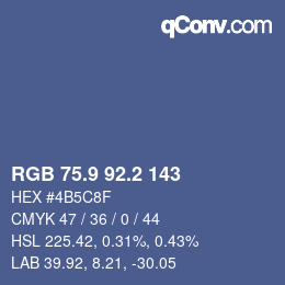 カラーコード: RGB 75.9 92.2 143 | qconv.com
