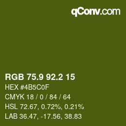 カラーコード: RGB 75.9 92.2 15 | qconv.com