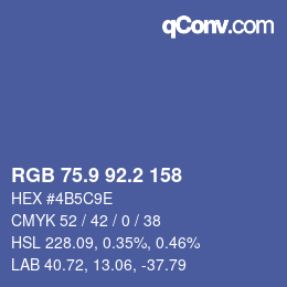 カラーコード: RGB 75.9 92.2 158 | qconv.com