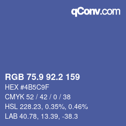 Color code: RGB 75.9 92.2 159 | qconv.com