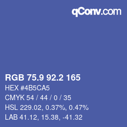 カラーコード: RGB 75.9 92.2 165 | qconv.com