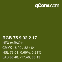 カラーコード: RGB 75.9 92.2 17 | qconv.com