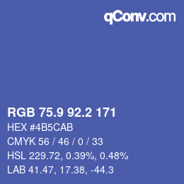 カラーコード: RGB 75.9 92.2 171 | qconv.com