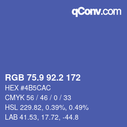カラーコード: RGB 75.9 92.2 172 | qconv.com