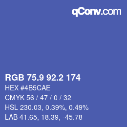 カラーコード: RGB 75.9 92.2 174 | qconv.com
