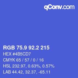 カラーコード: RGB 75.9 92.2 215 | qconv.com