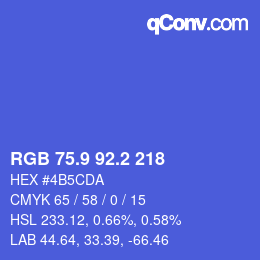 カラーコード: RGB 75.9 92.2 218 | qconv.com