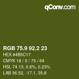 カラーコード: RGB 75.9 92.2 23 | qconv.com