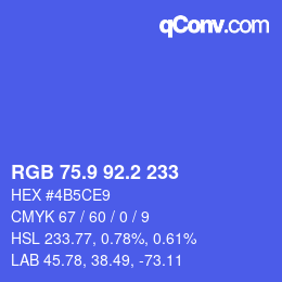 カラーコード: RGB 75.9 92.2 233 | qconv.com