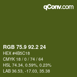 カラーコード: RGB 75.9 92.2 24 | qconv.com