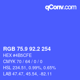 カラーコード: RGB 75.9 92.2 254 | qconv.com