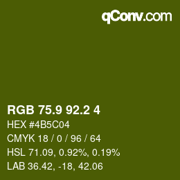 カラーコード: RGB 75.9 92.2 4 | qconv.com