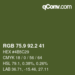 カラーコード: RGB 75.9 92.2 41 | qconv.com