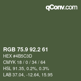 カラーコード: RGB 75.9 92.2 61 | qconv.com