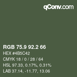 カラーコード: RGB 75.9 92.2 66 | qconv.com