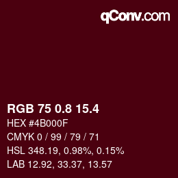 カラーコード: RGB 75 0.8 15.4 | qconv.com