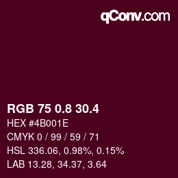 カラーコード: RGB 75 0.8 30.4 | qconv.com