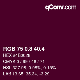 カラーコード: RGB 75 0.8 40.4 | qconv.com