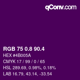 カラーコード: RGB 75 0.8 90.4 | qconv.com