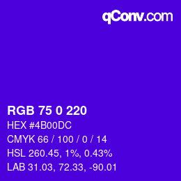 カラーコード: RGB 75 0 220 | qconv.com