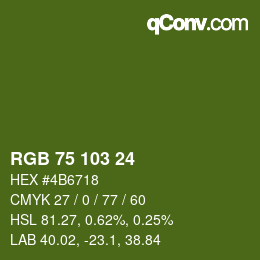 カラーコード: RGB 75 103 24 | qconv.com