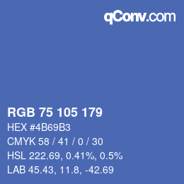 カラーコード: RGB 75 105 179 | qconv.com