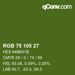 Farbcode: RGB 75 105 27 | qconv.com