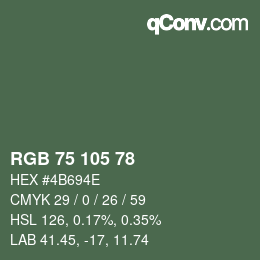 Código de color: RGB 75 105 78 | qconv.com
