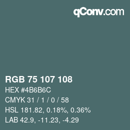 カラーコード: RGB 75 107 108 | qconv.com