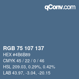 Farbcode: RGB 75 107 137 | qconv.com