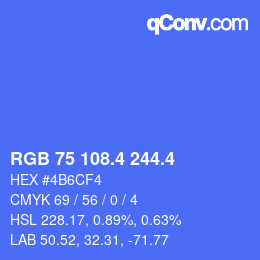 カラーコード: RGB 75 108.4 244.4 | qconv.com