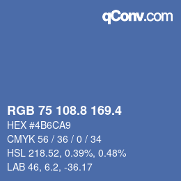 カラーコード: RGB 75 108.8 169.4 | qconv.com