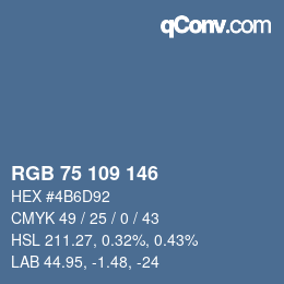 Código de color: RGB 75 109 146 | qconv.com