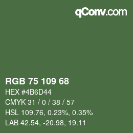 カラーコード: RGB 75 109 68 | qconv.com