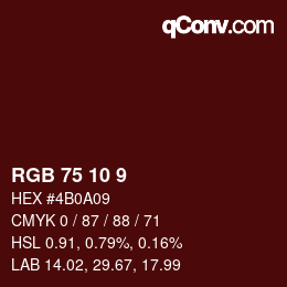 Color code: RGB 75 10 9 | qconv.com