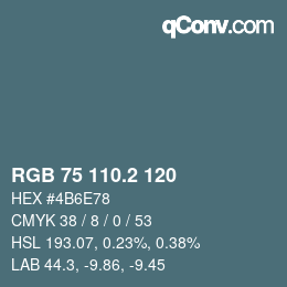 カラーコード: RGB 75 110.2 120 | qconv.com