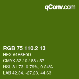 カラーコード: RGB 75 110.2 13 | qconv.com