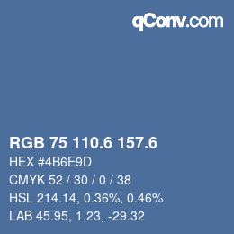 カラーコード: RGB 75 110.6 157.6 | qconv.com